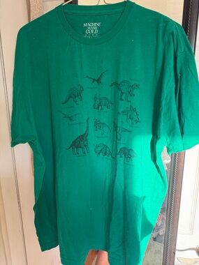 Men's Green Dinosaur Graphic Short Sleeve Tee